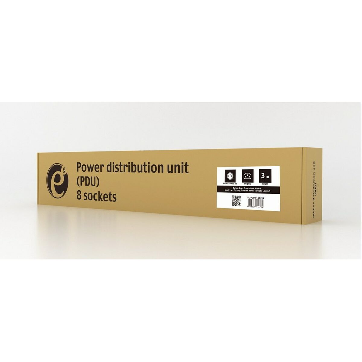 Överspänningsskydd 19" 8 Tomas Schuko med På/Av knapp GEMBIRD EG-PDU-014-FC14 (3 m) - 2