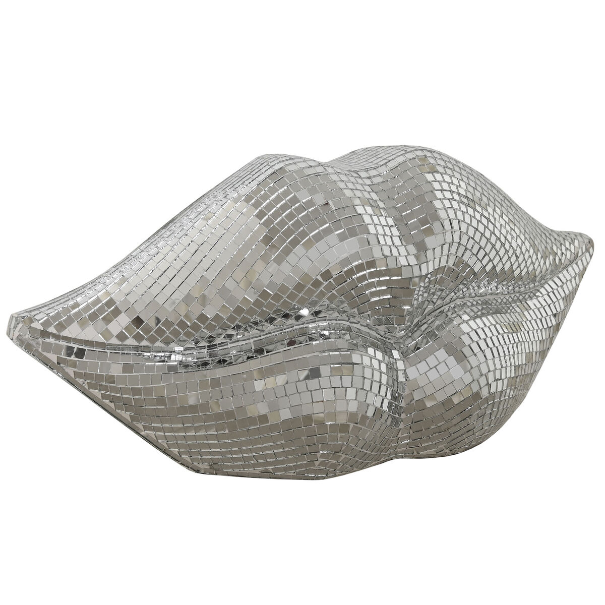 Prydnadsfigur Home ESPRIT Silvrig Läppar 33 x 11 x 14 cm - 4