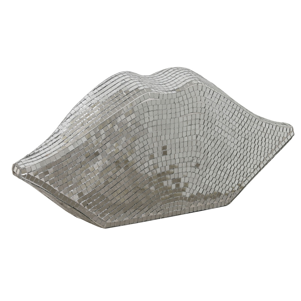 Prydnadsfigur Home ESPRIT Silvrig Läppar 33 x 11 x 14 cm - 2