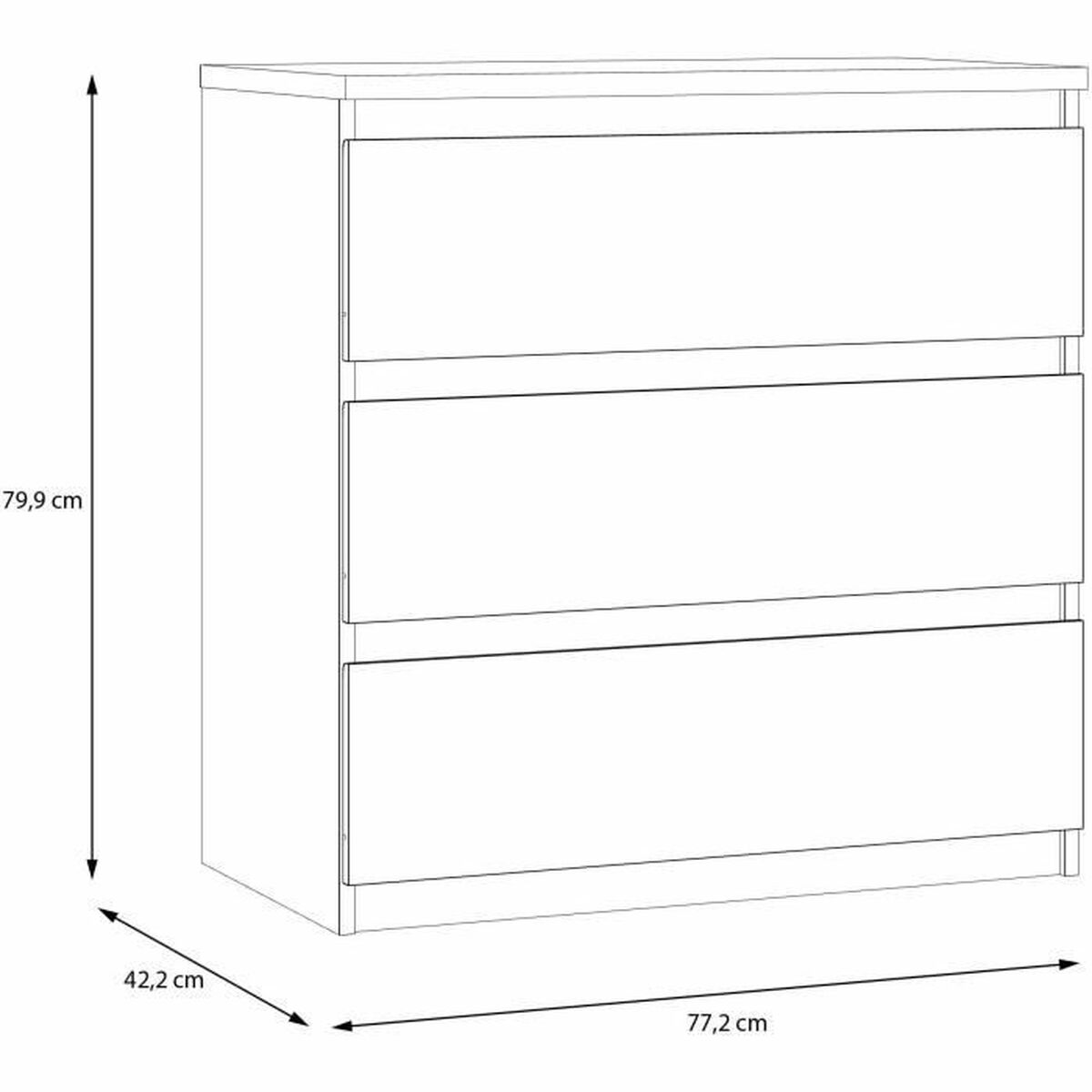 Kommod CHELSEA  Grå Antracitgrå 77,2 x 42,2 x 79,9 cm - 6