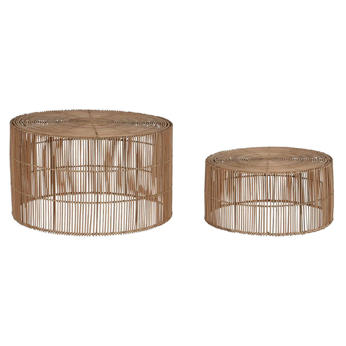 2-bordsset Home ESPRIT Naturell 70 x 70 x 40 cm