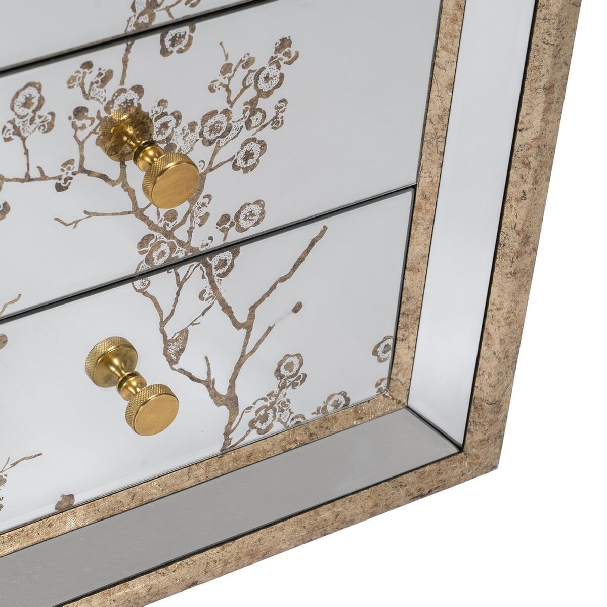 Nattduksbord CHLOE Gyllene Speglar Glas Trä MDF 49 x 40 x 60 cm - 7