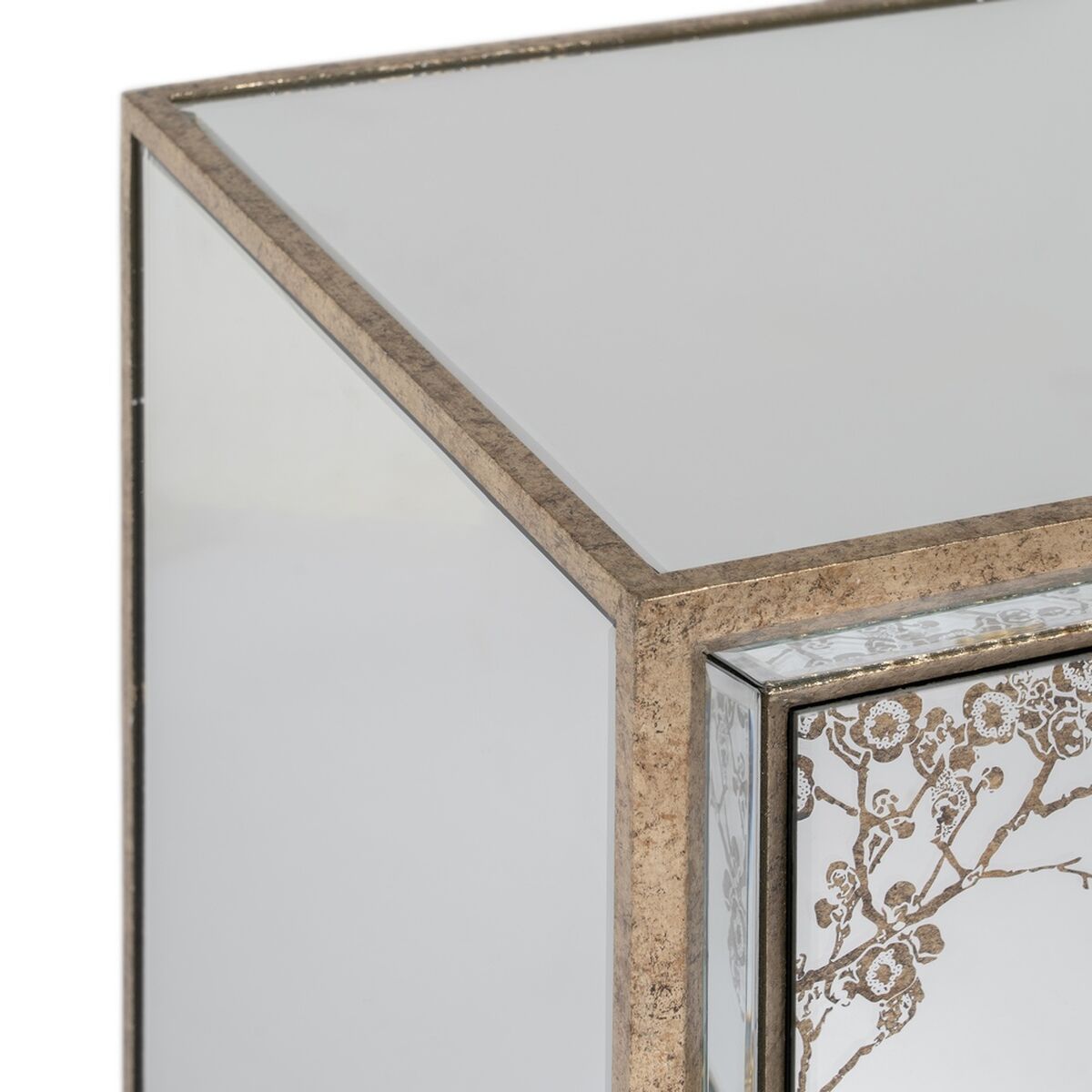 Nattduksbord CHLOE Gyllene Speglar Glas Trä MDF 49 x 40 x 60 cm - 4