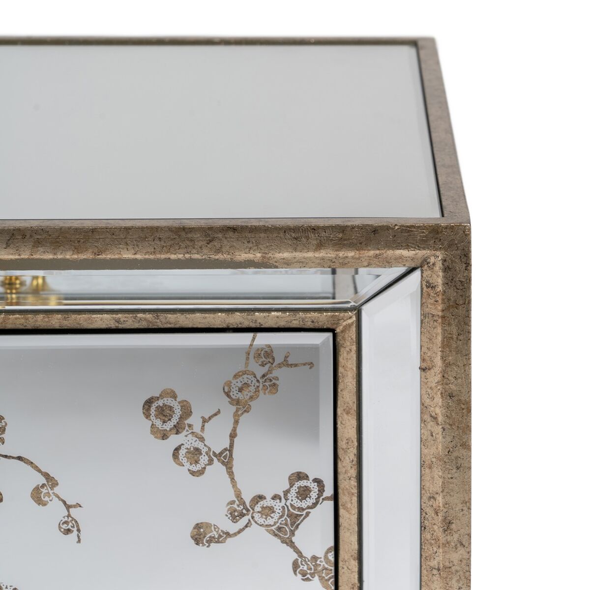 Nattduksbord CHLOE Gyllene Speglar Glas Trä MDF 49 x 40 x 60 cm - 8