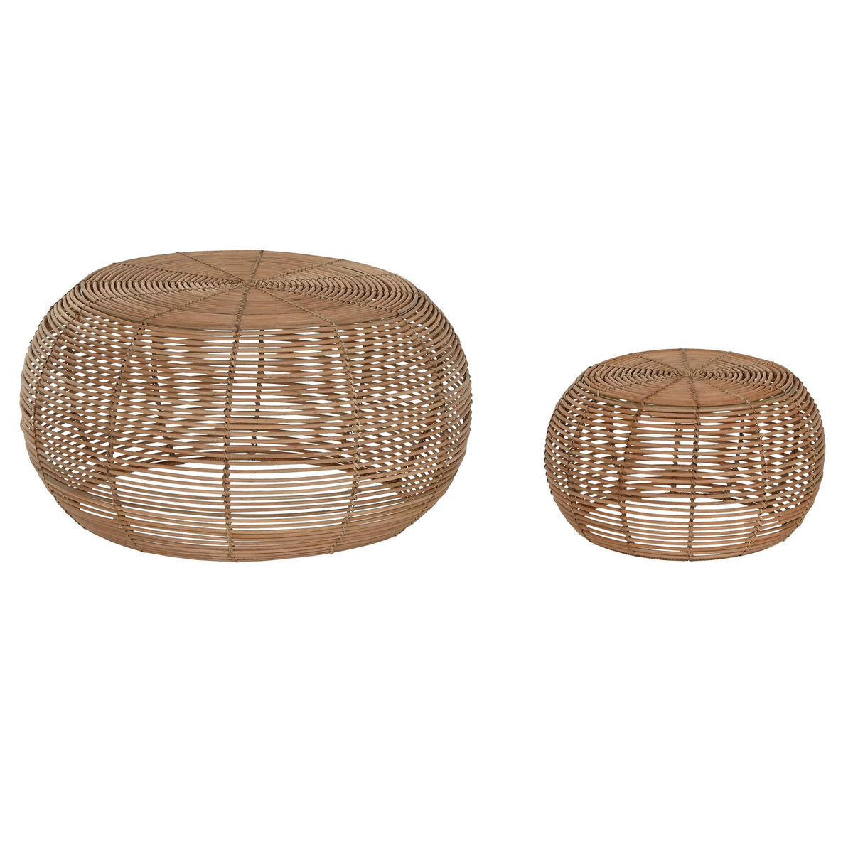 2-bordsset Home ESPRIT Naturell 60 x 60 x 30 cm