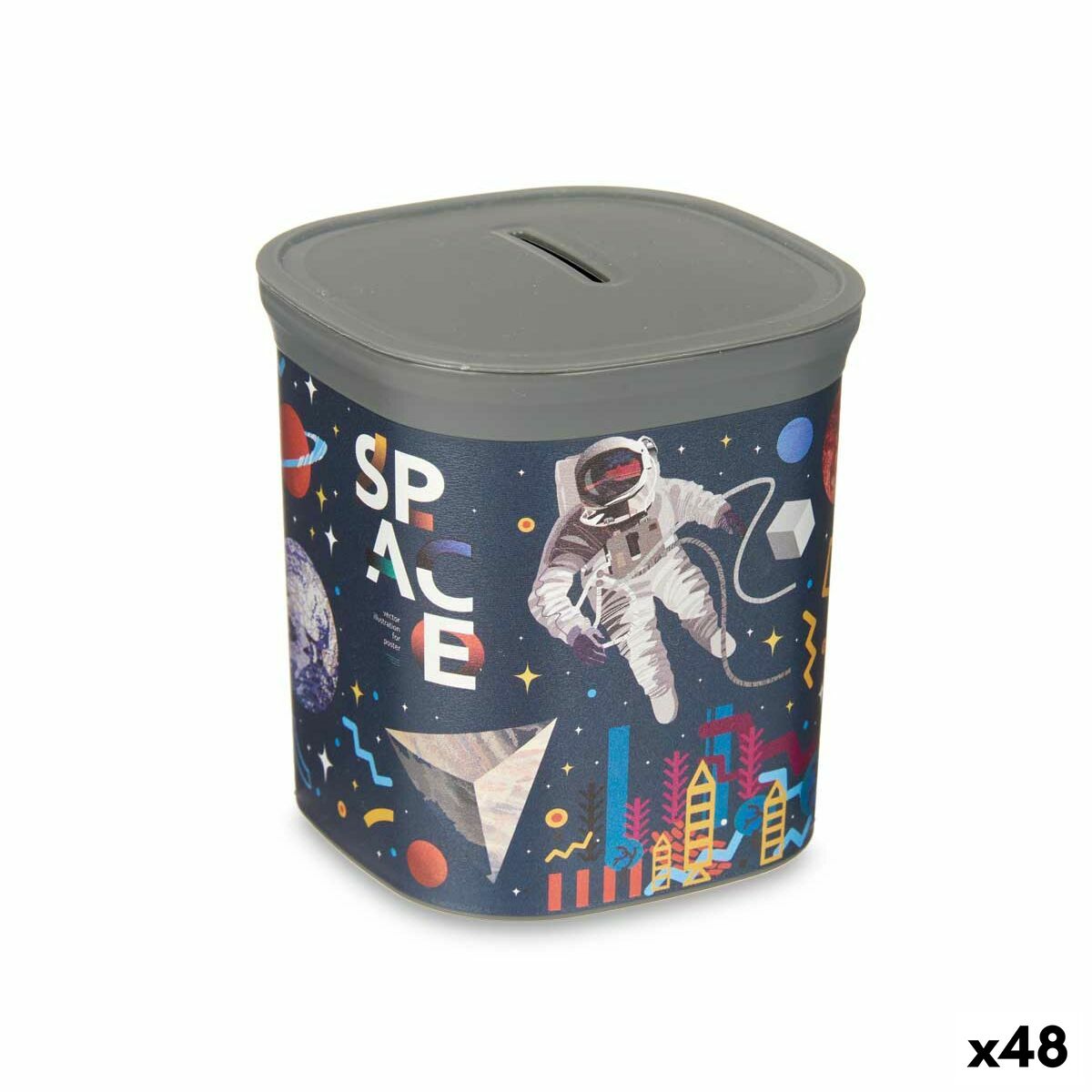 Sparbössa Pincello Plast Astronaut 9 x 10,2 x 9 cm Multicolour (48 antal)