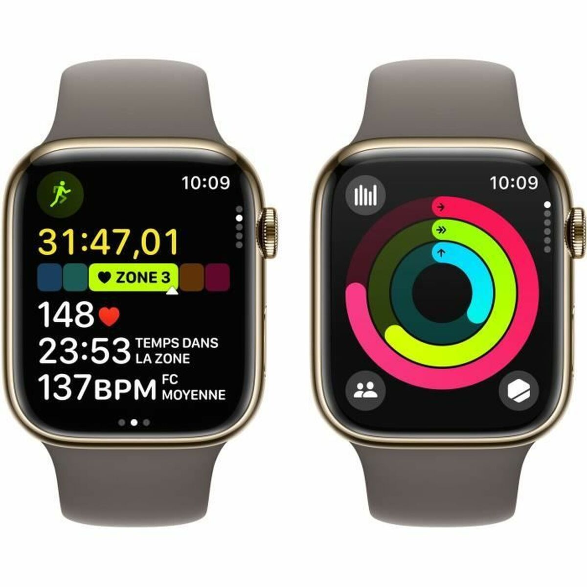 Smartklocka Apple Series 9 Brun Gyllene 45 mm - 3