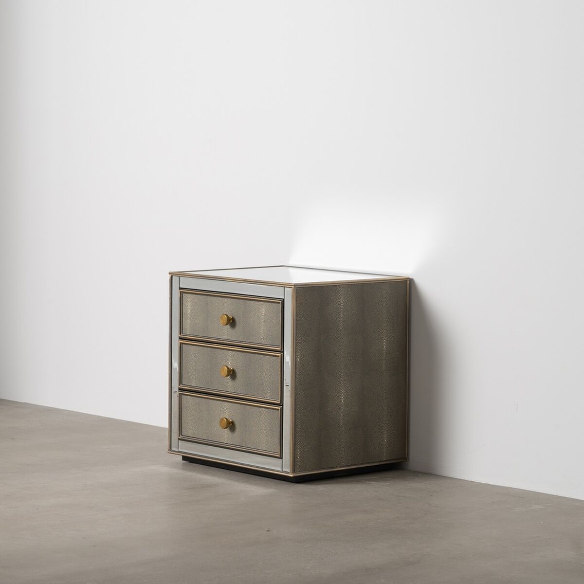 Nattduksbord CHLOE Gyllene Speglar Glas Trä MDF 51 x 41 x 51 cm - 2