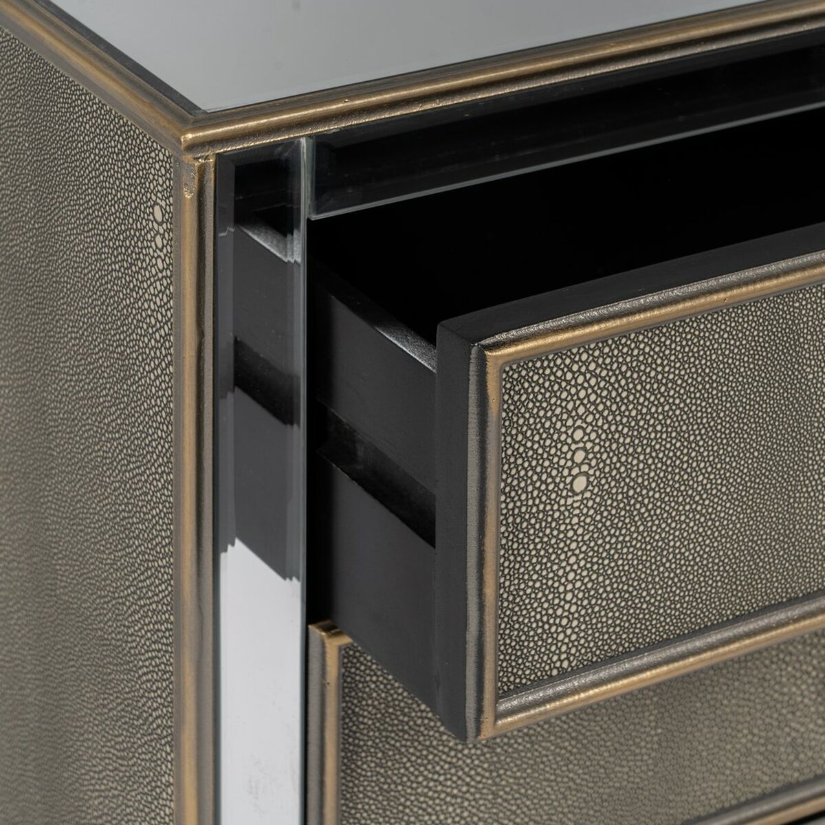 Nattduksbord CHLOE Gyllene Speglar Glas Trä MDF 51 x 41 x 51 cm - 5