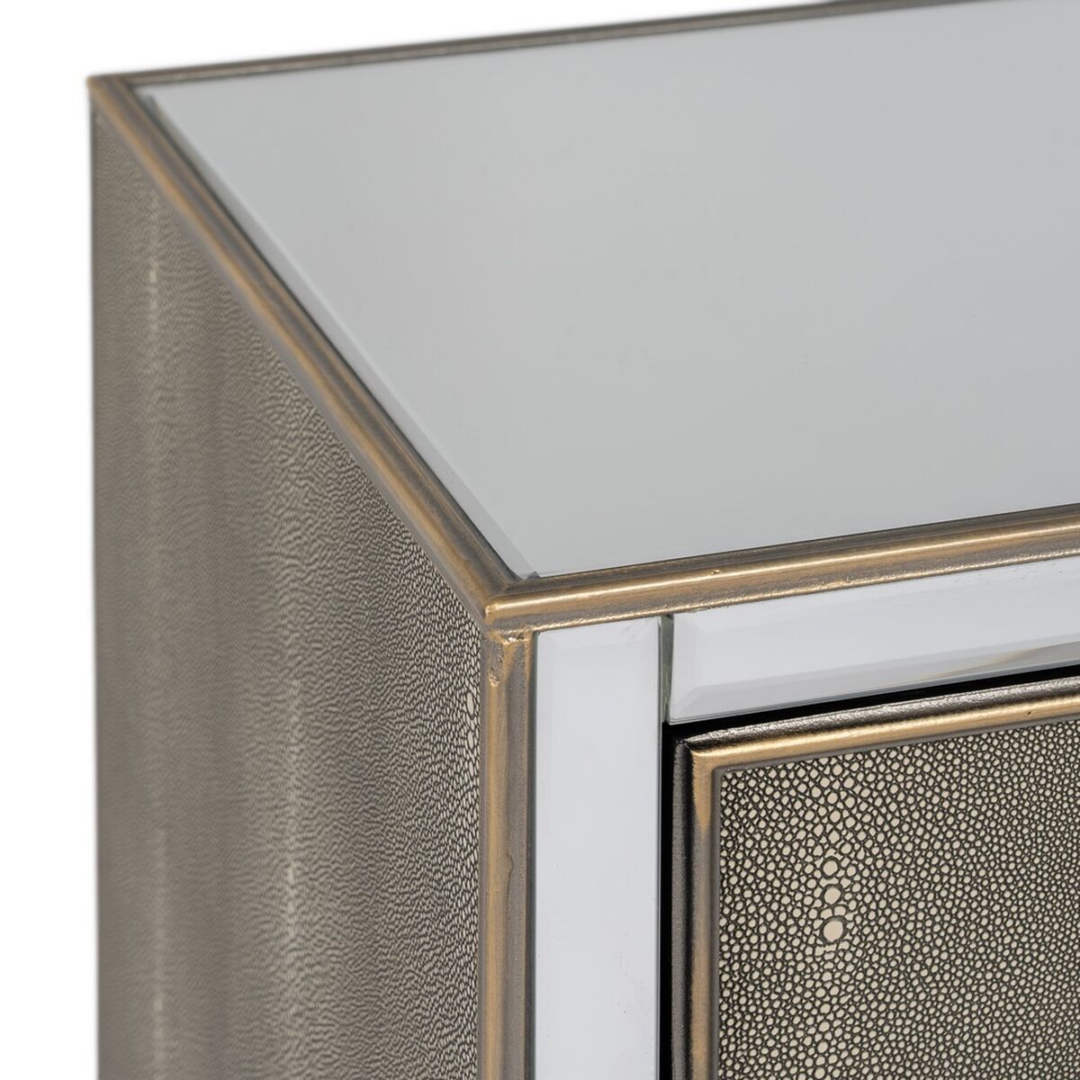Nattduksbord CHLOE Gyllene Speglar Glas Trä MDF 51 x 41 x 51 cm - 4