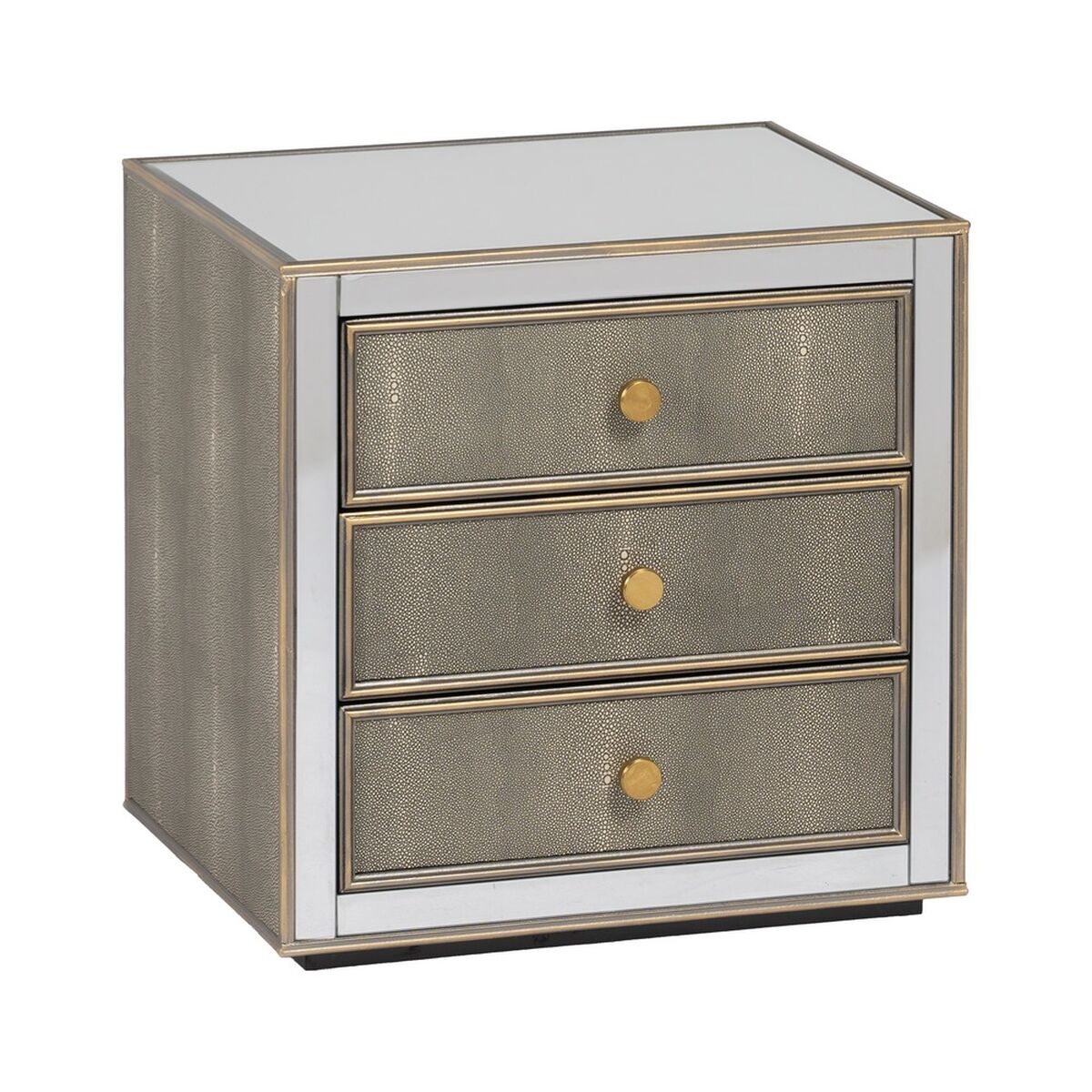 Nattduksbord CHLOE Gyllene Speglar Glas Trä MDF 51 x 41 x 51 cm