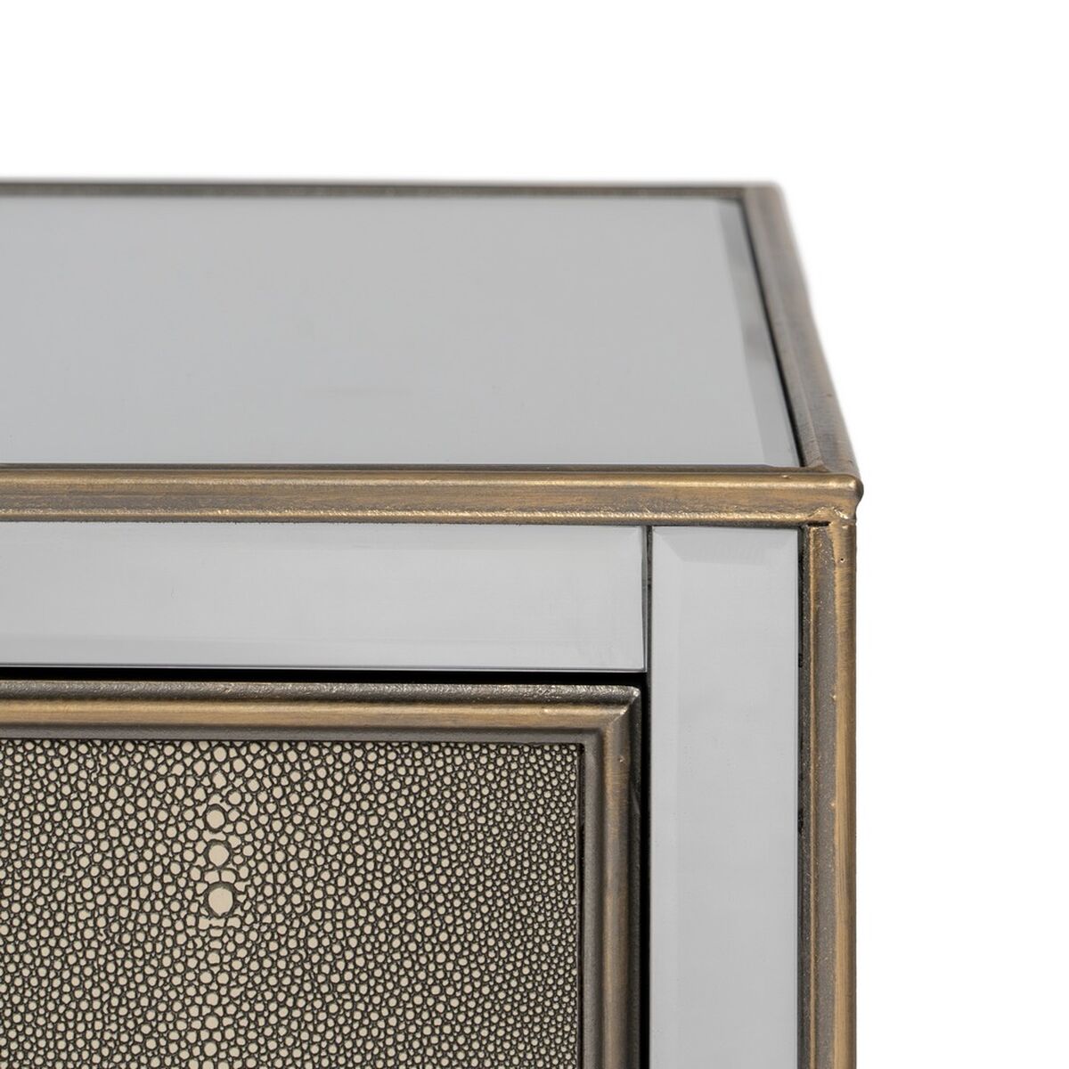 Nattduksbord CHLOE Gyllene Speglar Glas Trä MDF 51 x 41 x 51 cm - 7