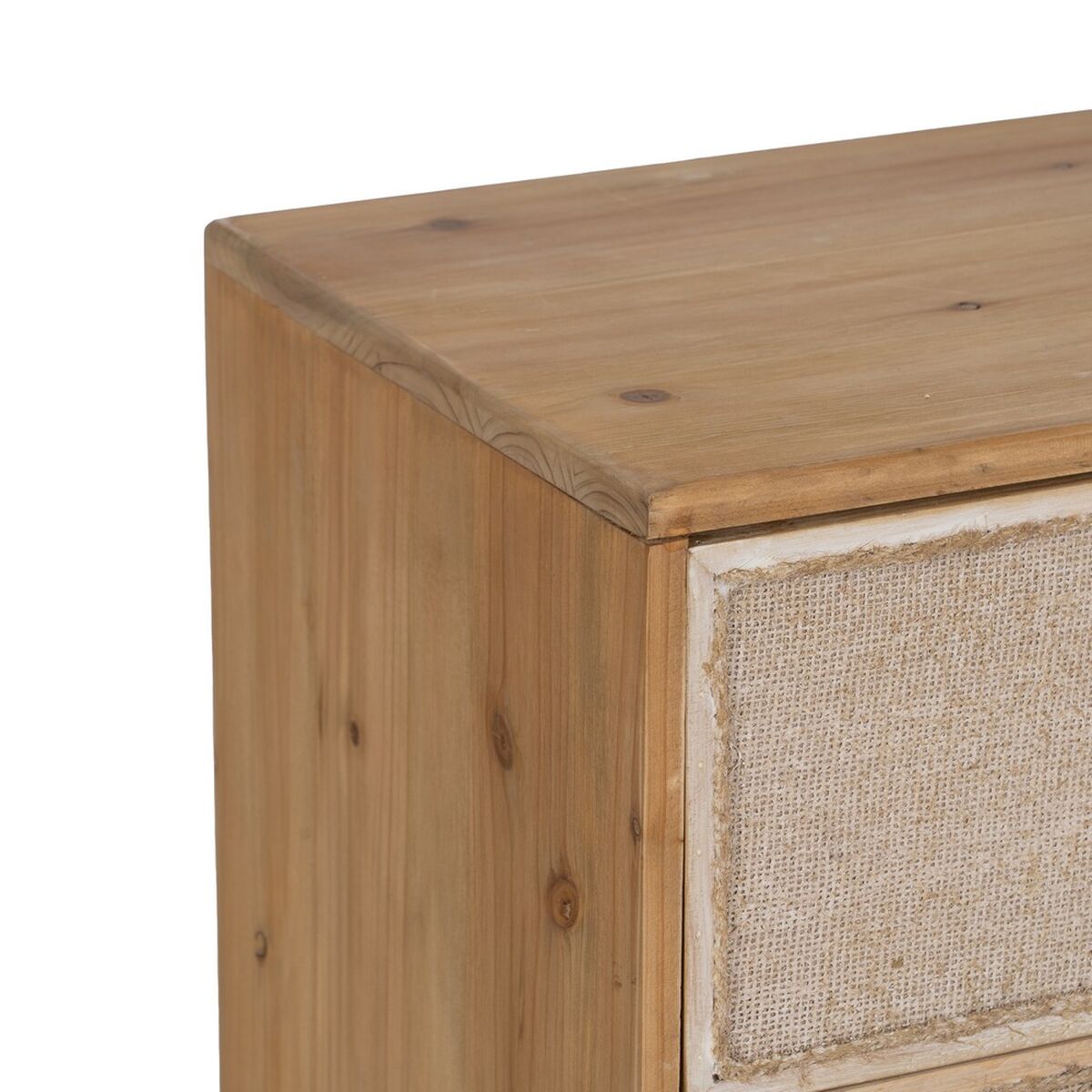 Nattduksbord GEREL Naturell Granträ Trä MDF Naturliga fibrer 46 x 37 x 76 cm - 4