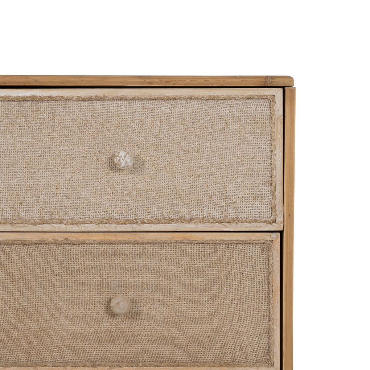 Nattduksbord GEREL Naturell Granträ Trä MDF Naturliga fibrer 46 x 37 x 76 cm - 5