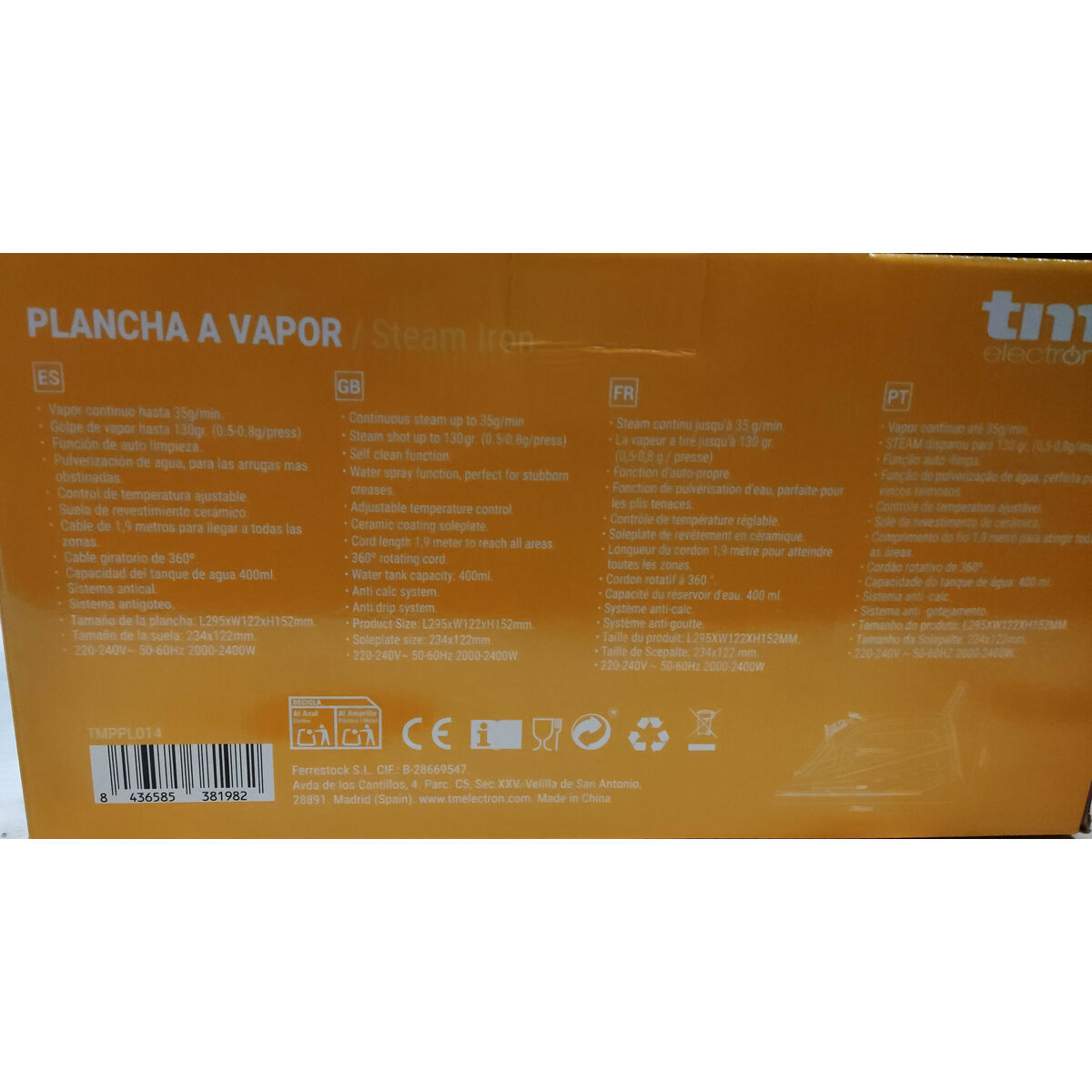 Ångstrykjärn TM Electron 2400 W - 4