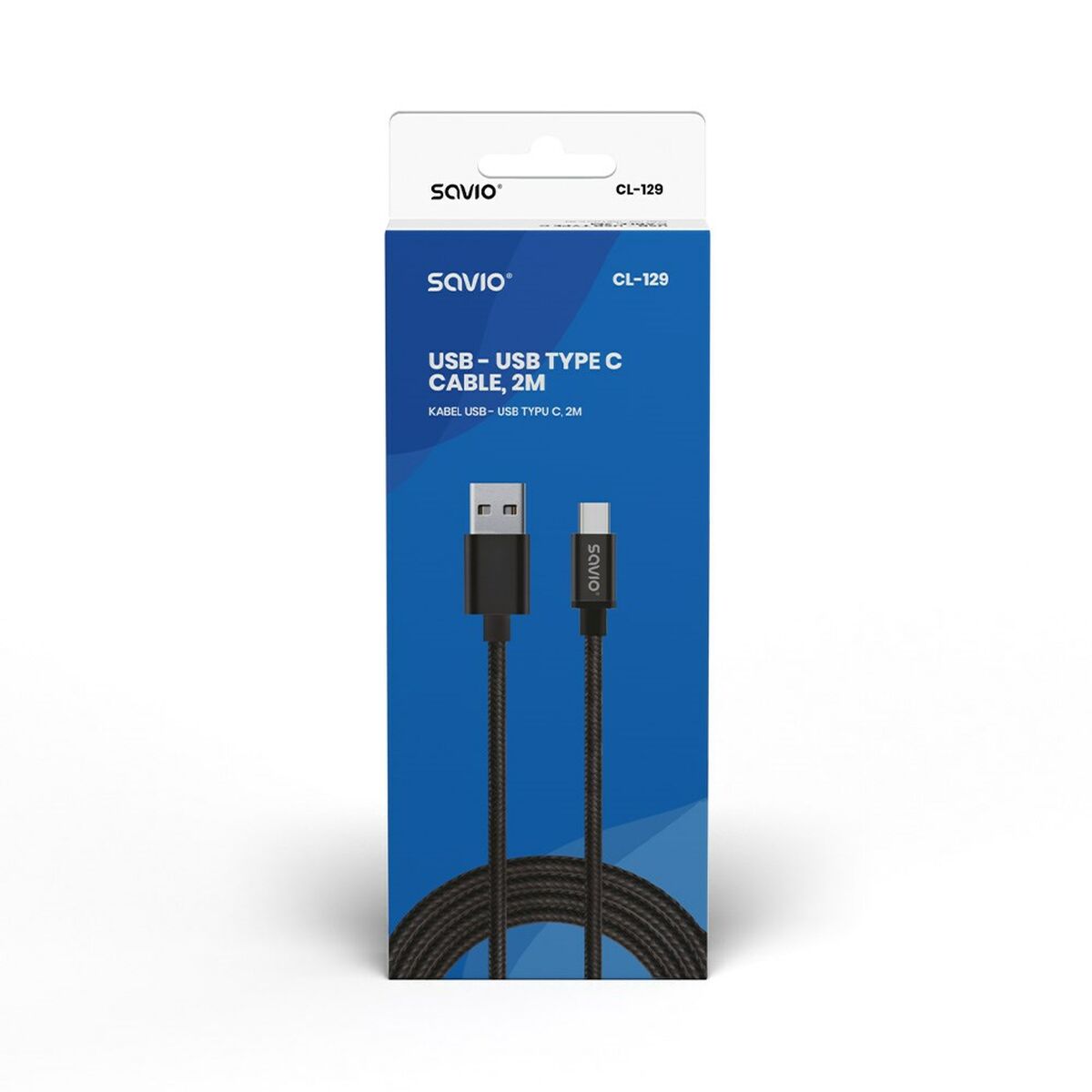 USB A till USB C Kabel Savio CL-129 Svart 2 m - 12