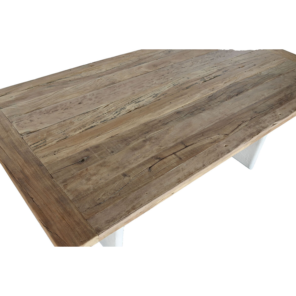 Matsalsbord Home ESPRIT Vit Naturell Återvunnet Trä Mangoträ 200 x 100 x 77 cm 200,5 x 100,5 x 77 cm - 3