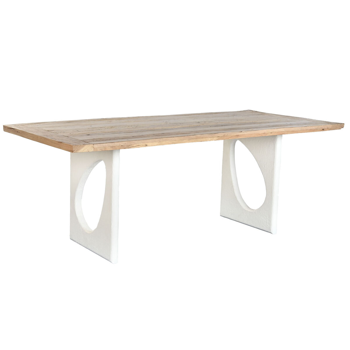 Matsalsbord Home ESPRIT Vit Naturell Återvunnet Trä Mangoträ 200 x 100 x 77 cm 200,5 x 100,5 x 77 cm