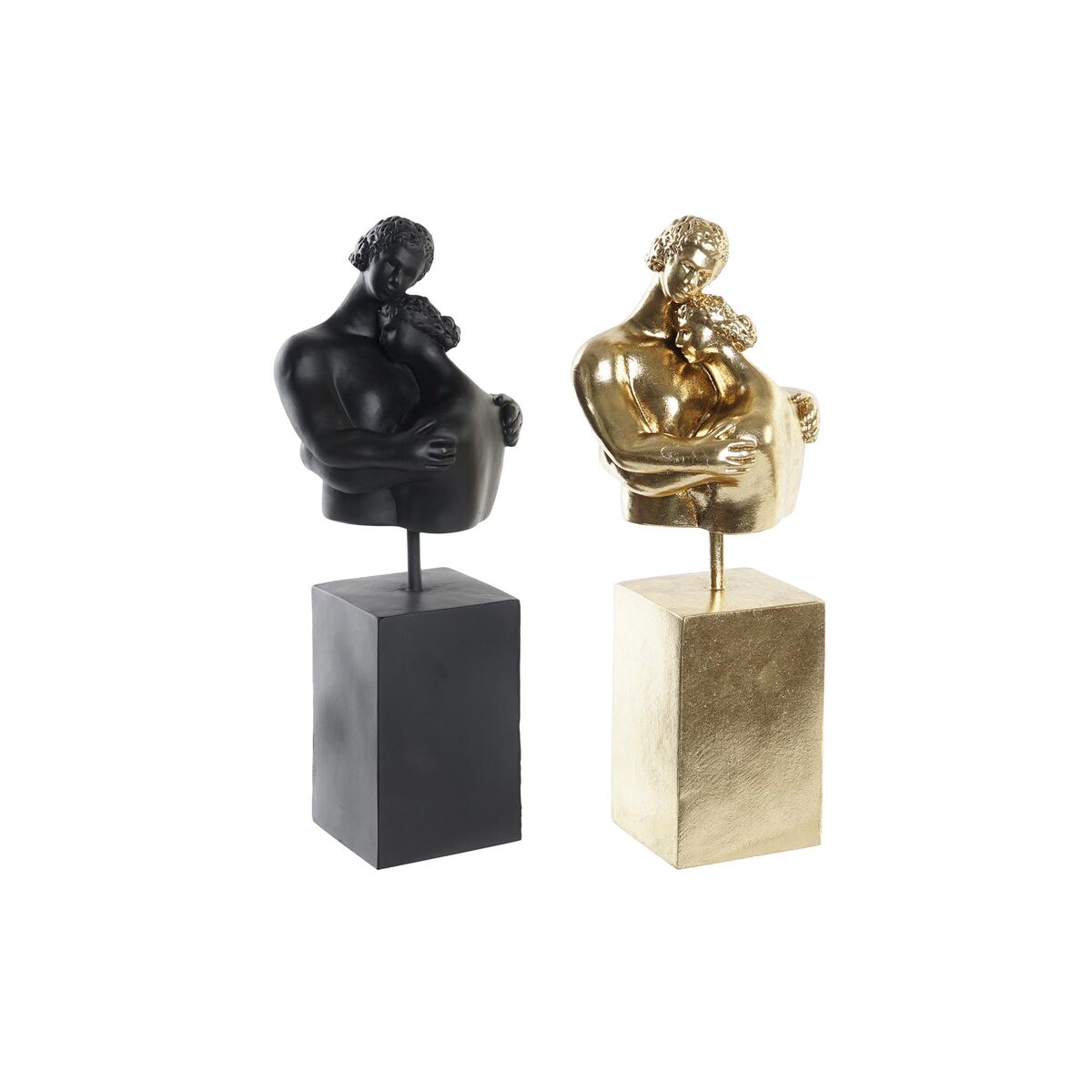 Prydnadsfigur DKD Home Decor Par Svart Gyllene 15,5 x 13,5 x 37,5 cm (2 antal) - 4