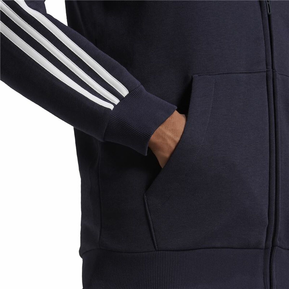 Tröja med huva Herr Adidas 3 Stripes Mörkblå - 6