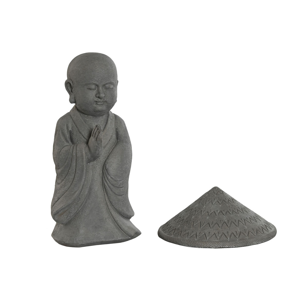 Prydnadsfigur Home ESPRIT Grå Munk Orientalisk 30 x 30 x 51 cm - 4