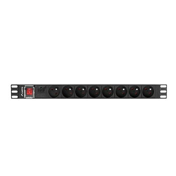 Överspänningsskydd 19" 8 Tomas Schuko med På/Av knapp Lanberg PDU-08E-0200-BK (2 m)