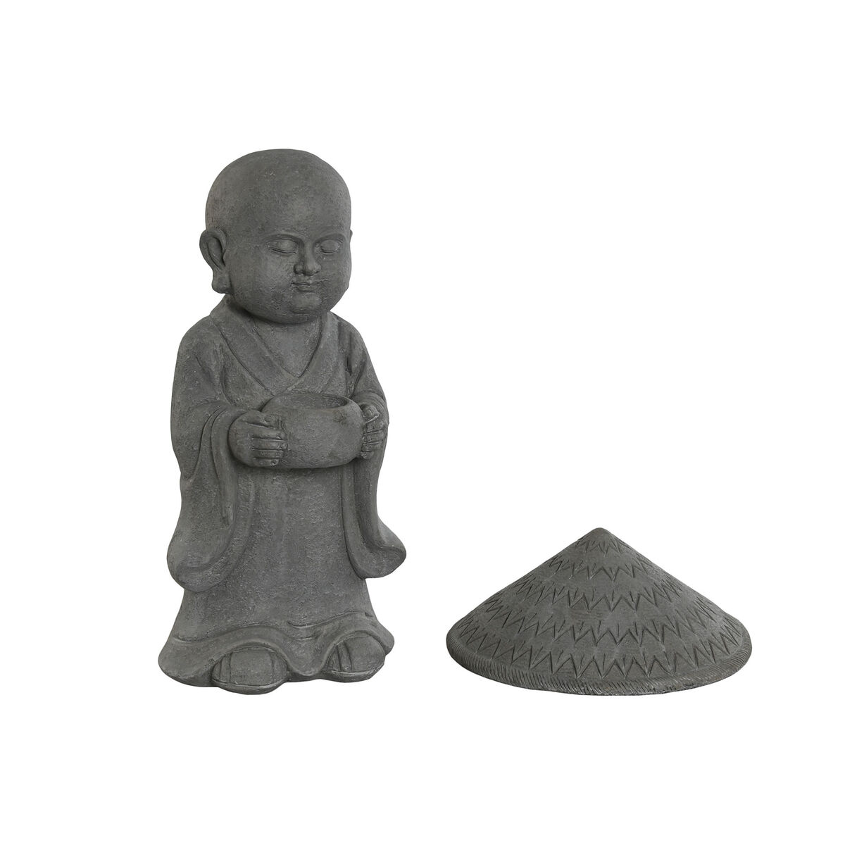 Prydnadsfigur Home ESPRIT Grå Munk Orientalisk 30 x 30 x 53 cm - 4