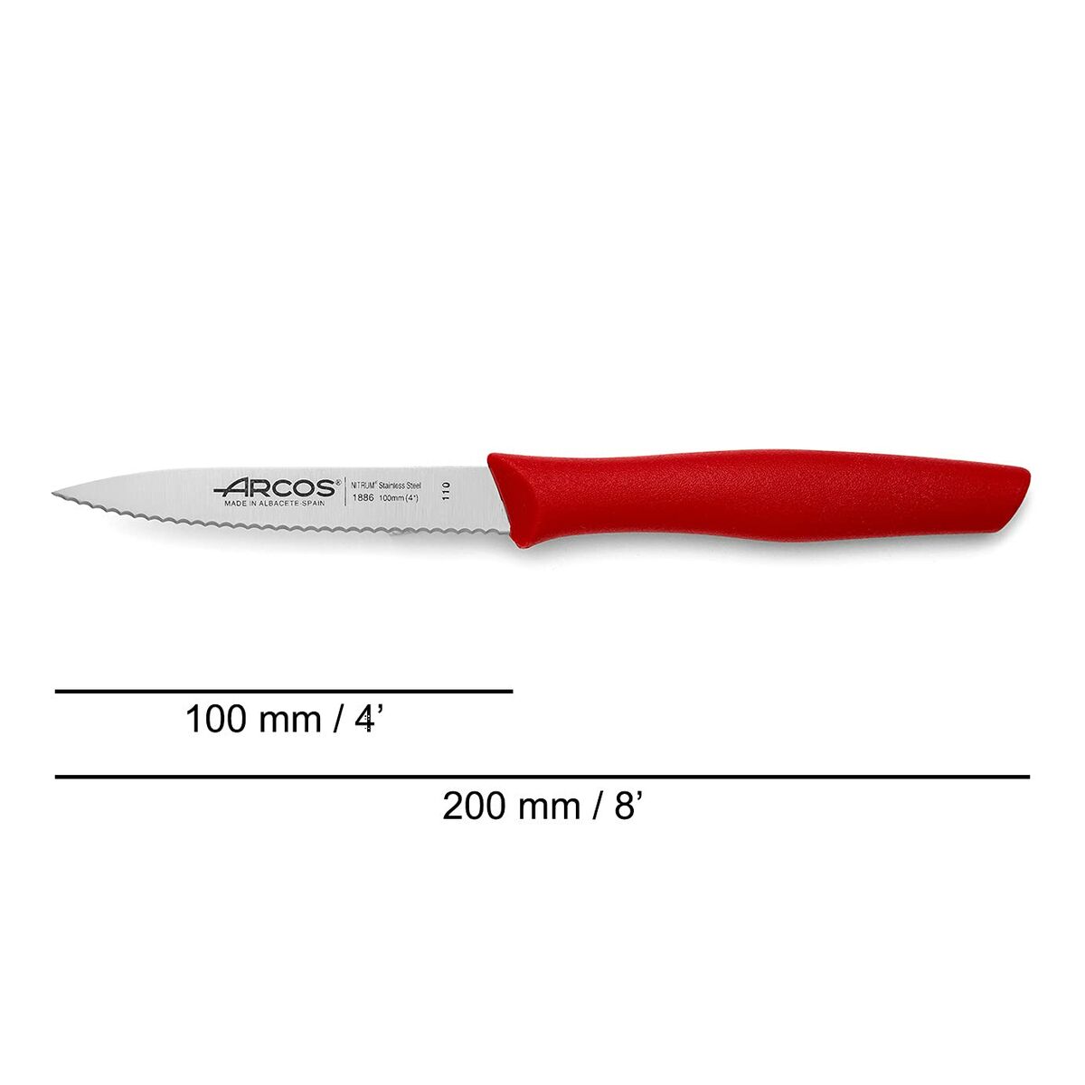 Skalkniv Arcos Nova Röd Rostfritt stål polypropen 10 cm - 2