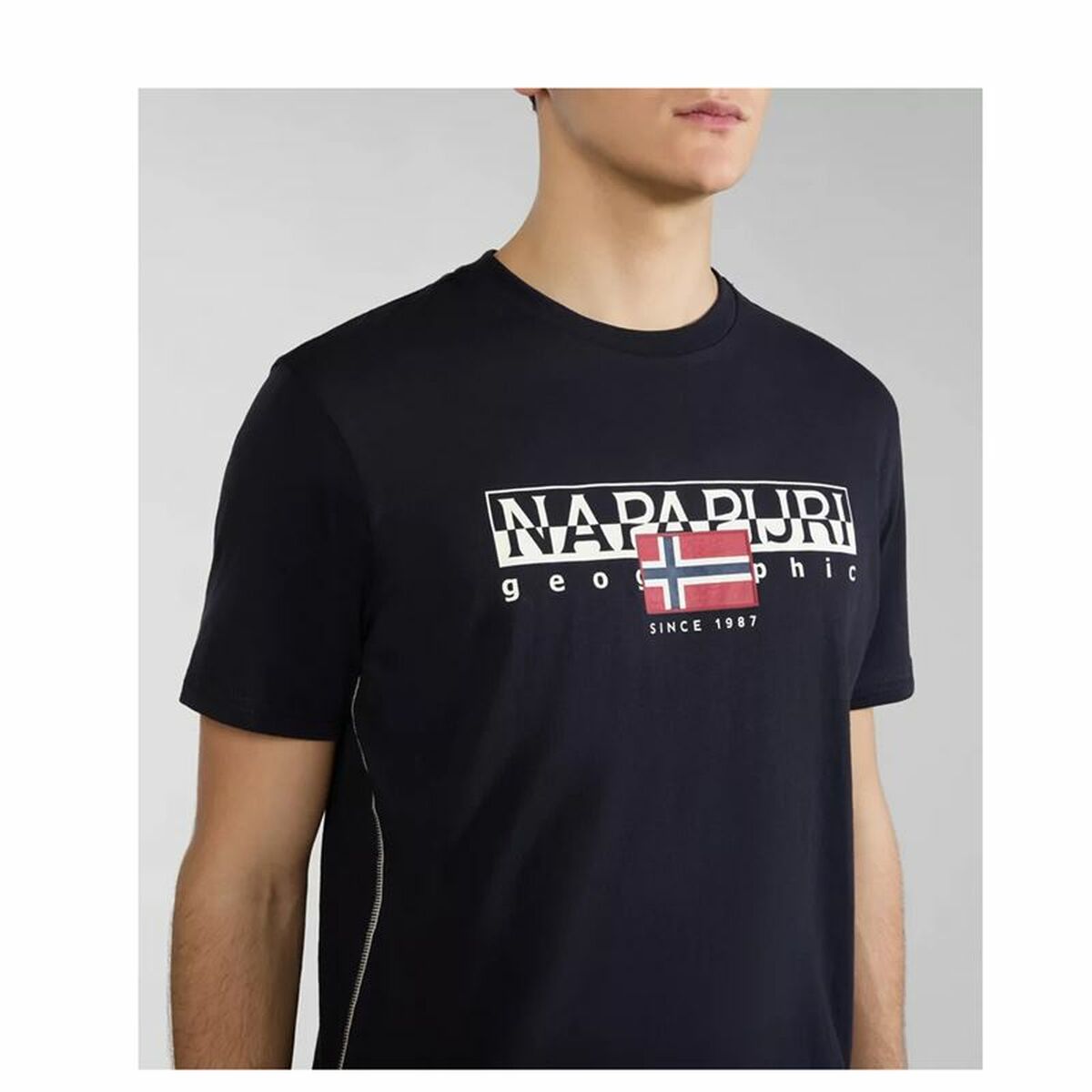 T-shirt med kortärm Herr Napapijri Svart - 3
