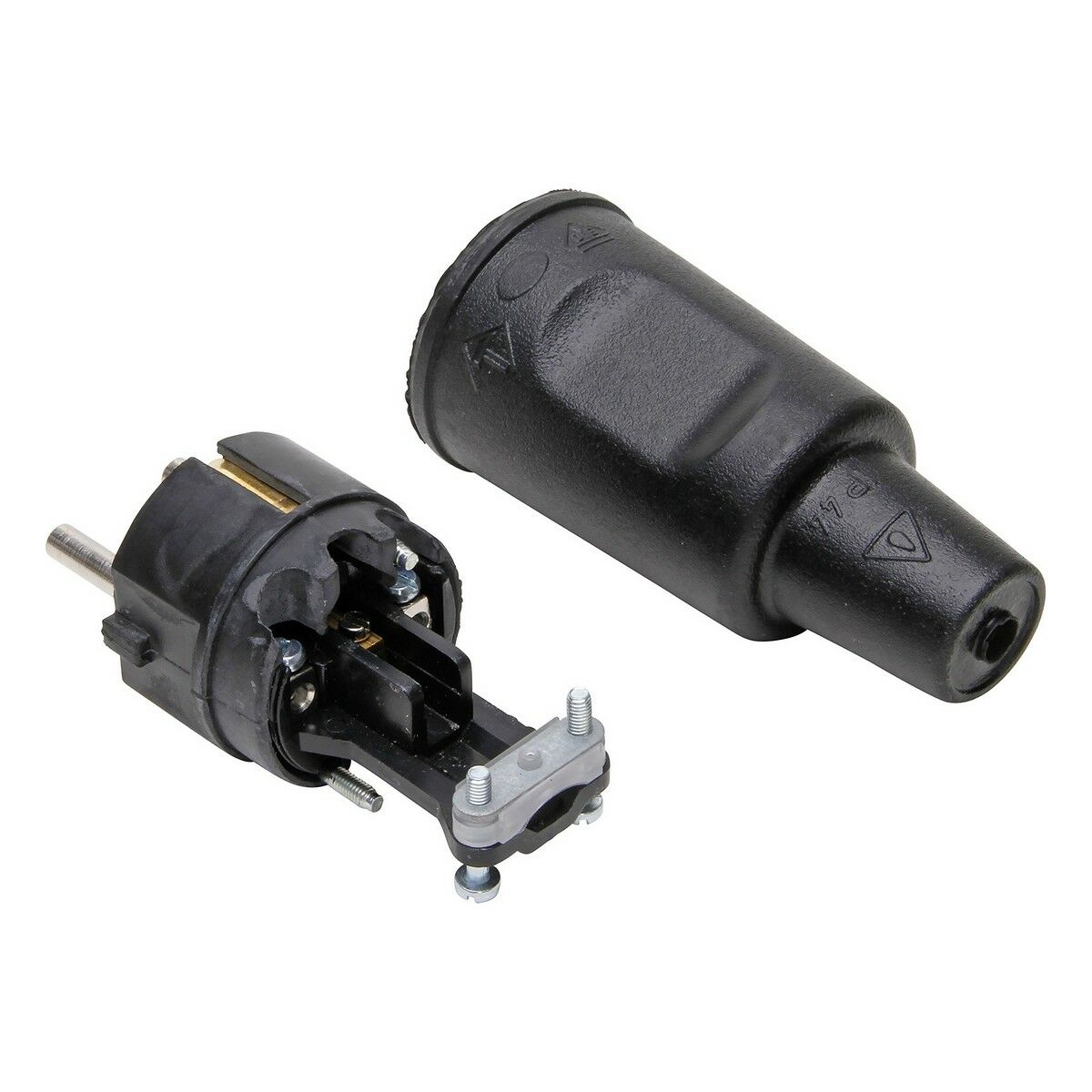 Stiftplugg Kopp kopp Svart 230 V - 2