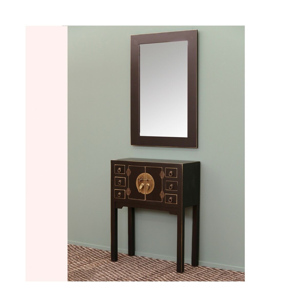 Mottagare ORIENTE Svart Gyllene 63 x 26 x 80 cm