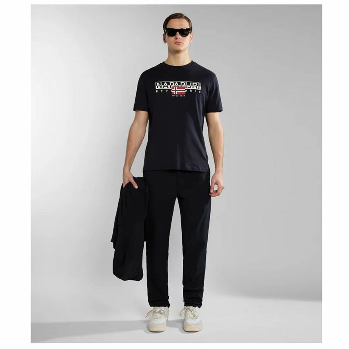 T-shirt med kortärm Herr Napapijri Svart - 4