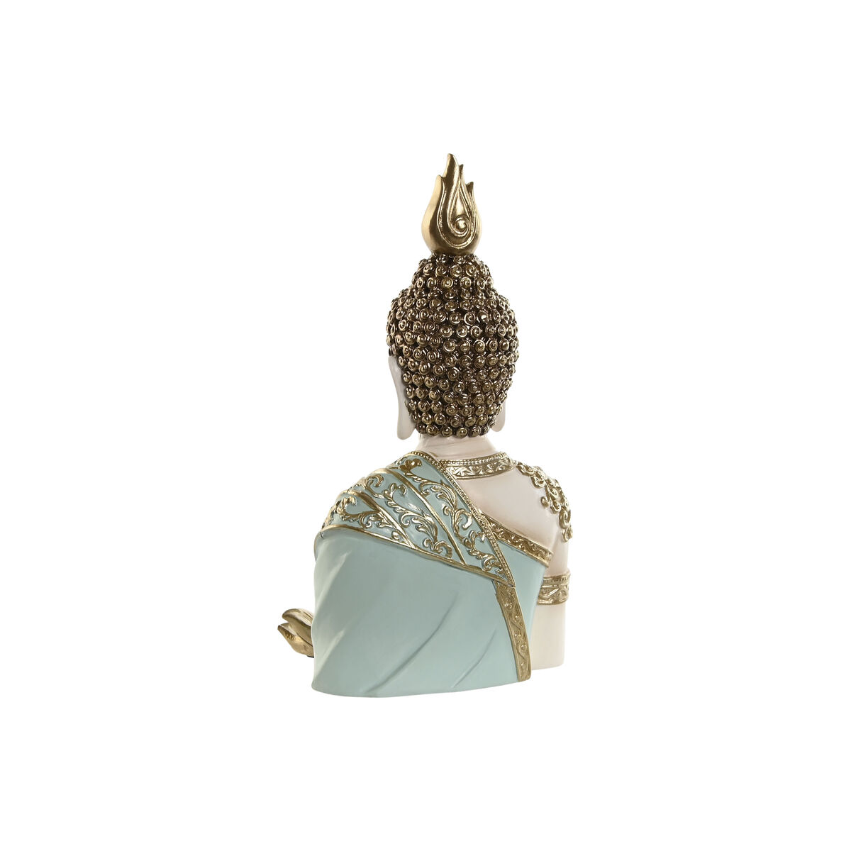 Prydnadsfigur Home ESPRIT Turkos Gyllene Buddha Orientalisk 12 x 12 x 22 cm - 2