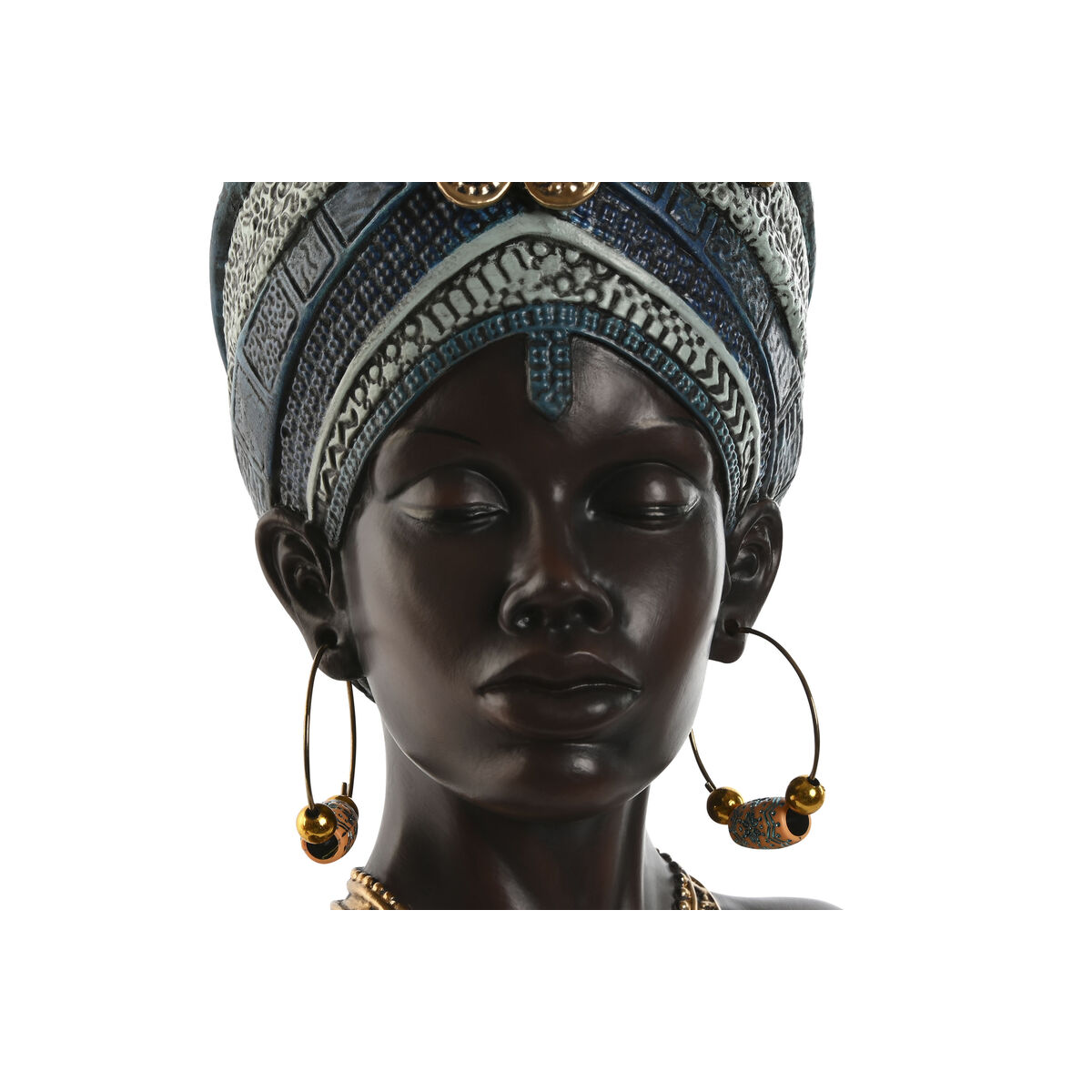 Prydnadsfigur Home ESPRIT Blå Svart Gyllene Afrikanska 23 x 17 x 39 cm - 4