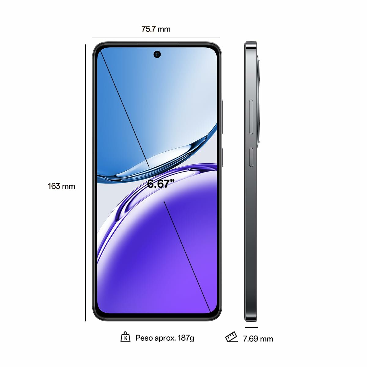 Smartphone Oppo OPPO Reno12 F 4G 6,7" 8 GB RAM 256 GB Grå - 2