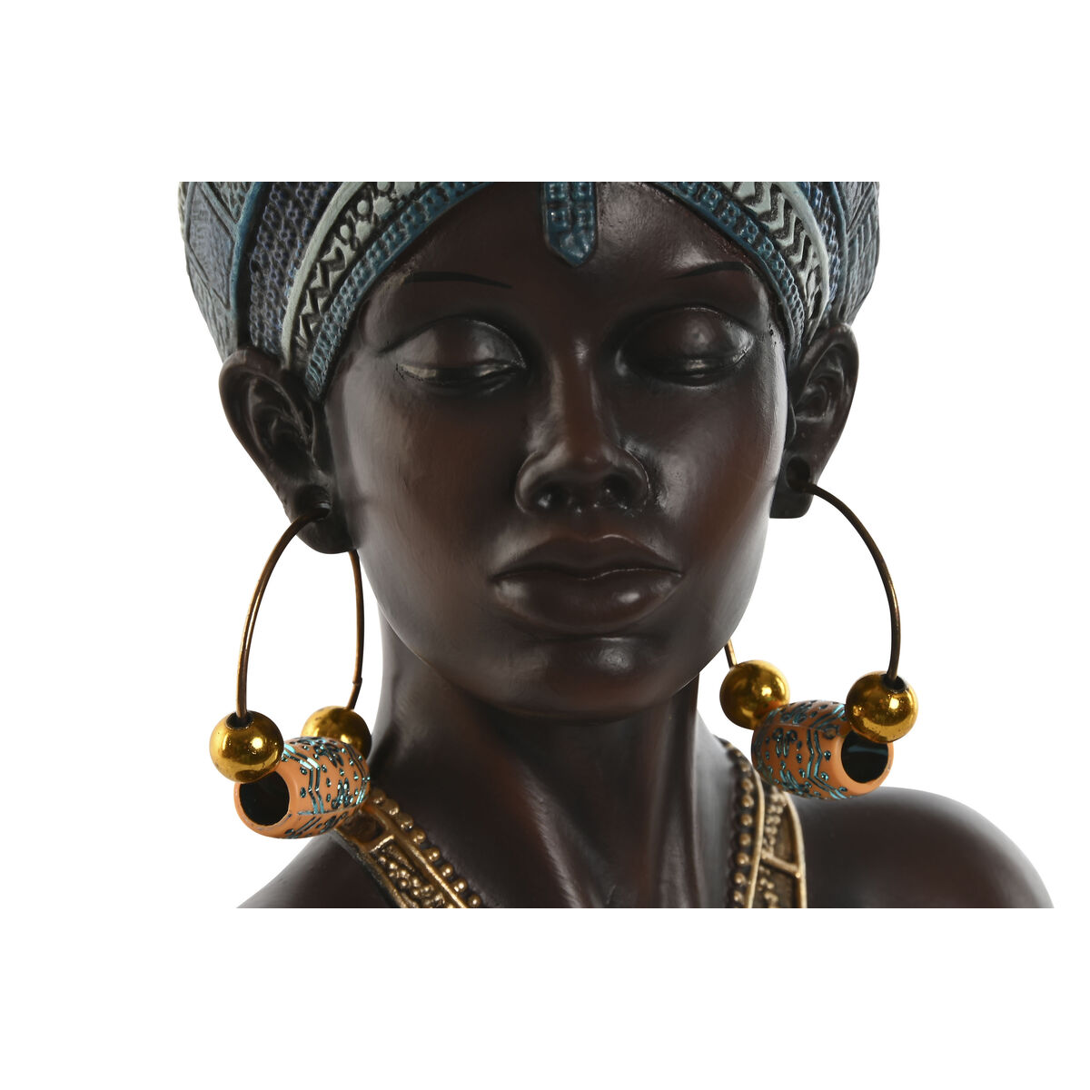 Prydnadsfigur Home ESPRIT Blå Svart Gyllene Afrikanska 15 x 11 x 25 cm - 4