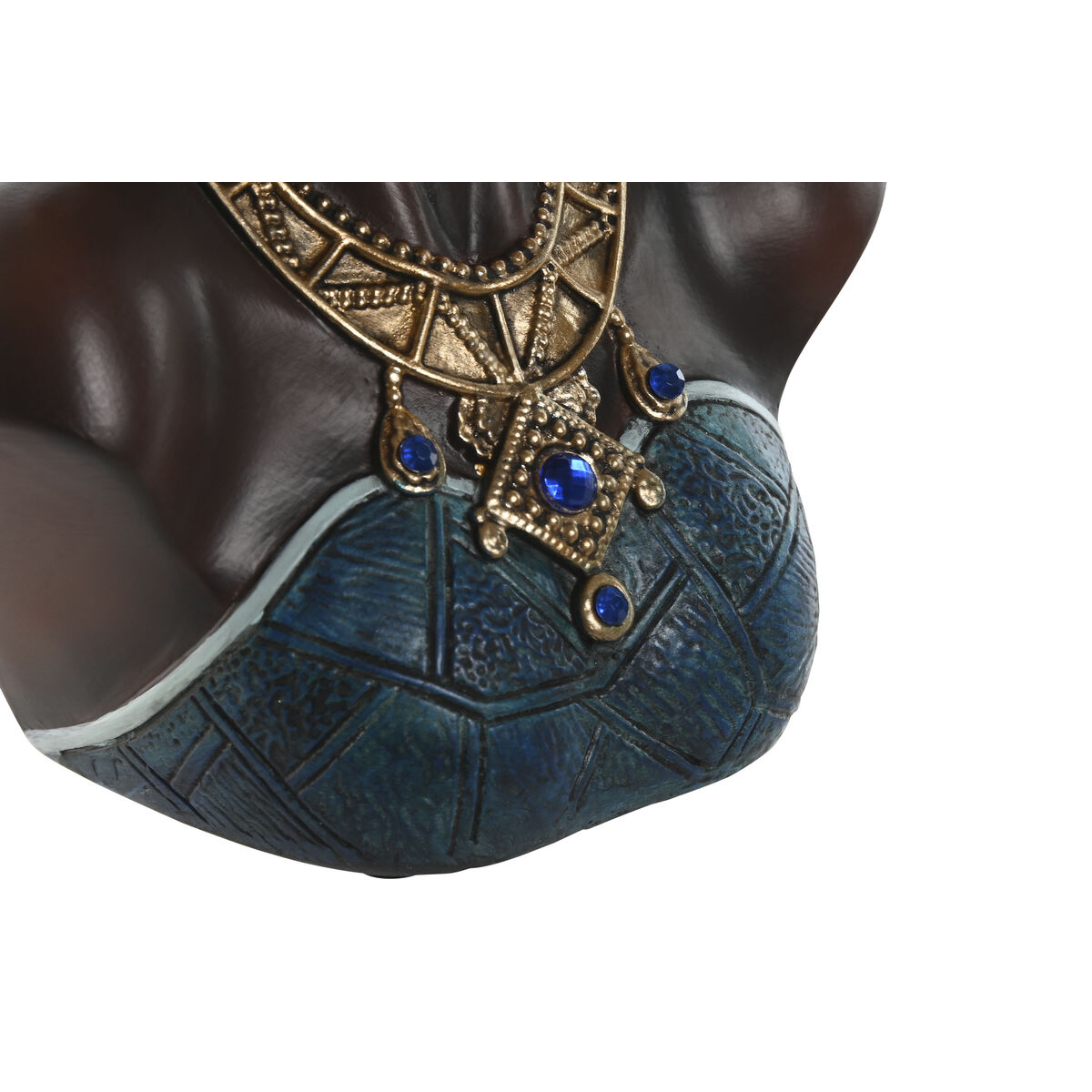 Prydnadsfigur Home ESPRIT Blå Svart Gyllene Afrikanska 15 x 11 x 25 cm - 3