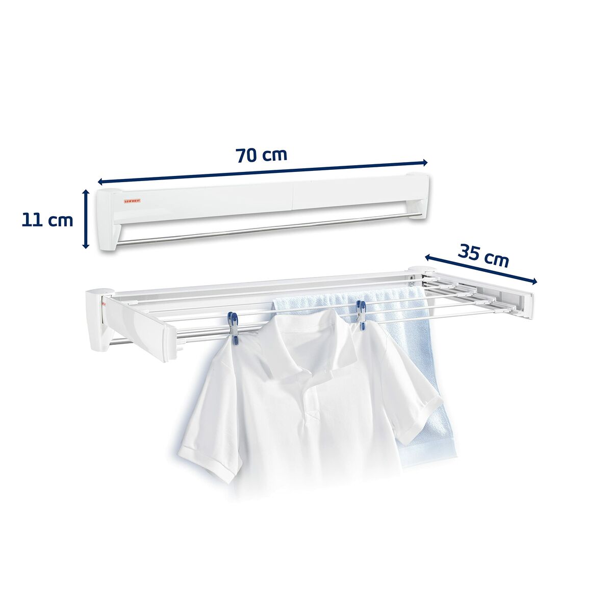 Torklina Leifheit Vit Metall 72 x 37 cm - 7