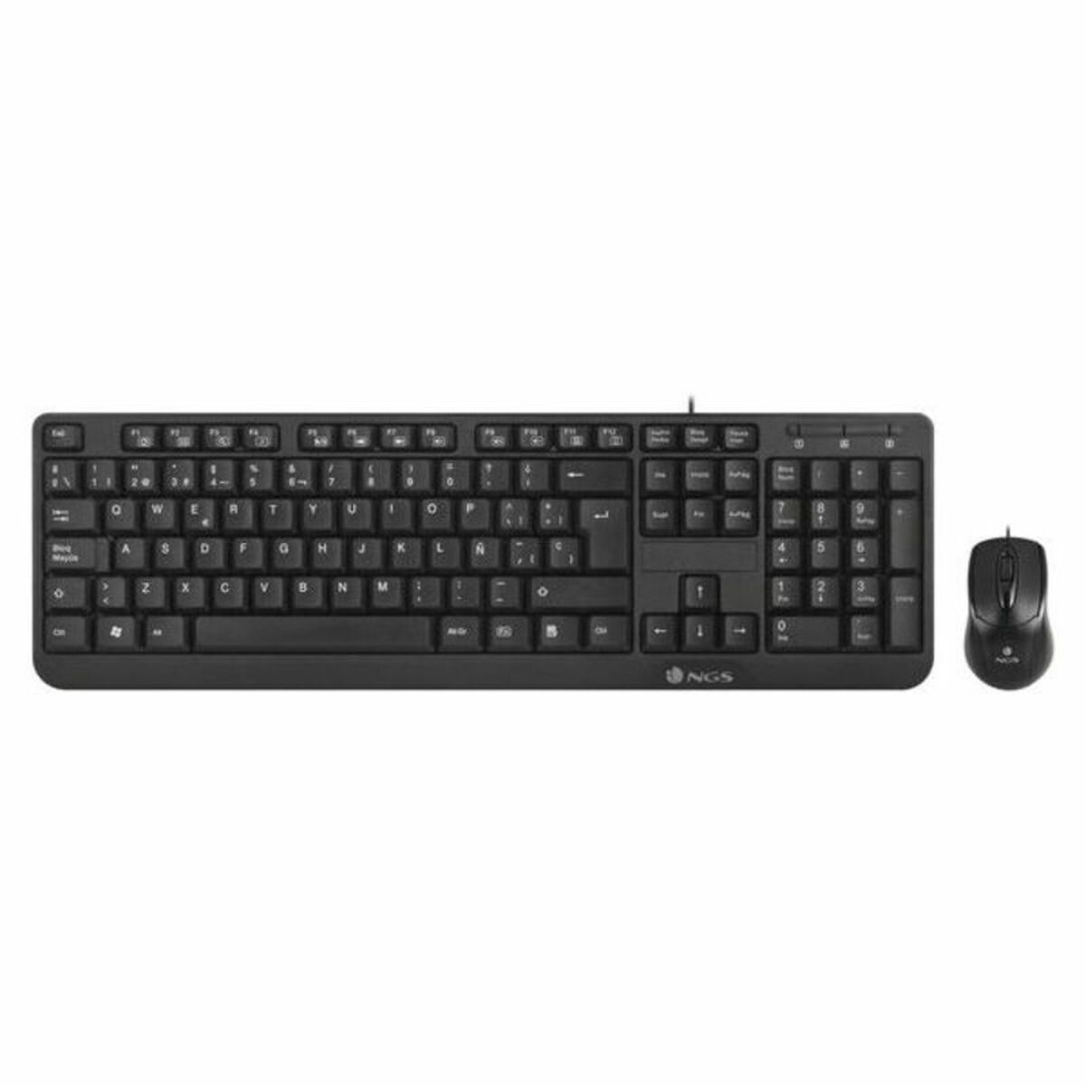 Tangentbord och Mus NGS Cocoa Kit Svart Qwerty Spanska