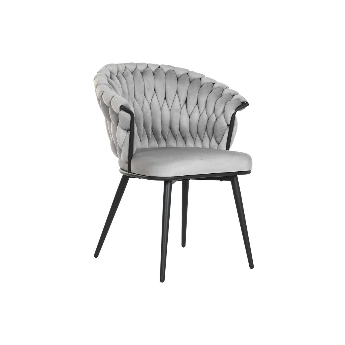 Matsalsstol Home ESPRIT Svart Grå Polyester Metall 60 x 66 x 84 cm 66 x 60 x 84 cm