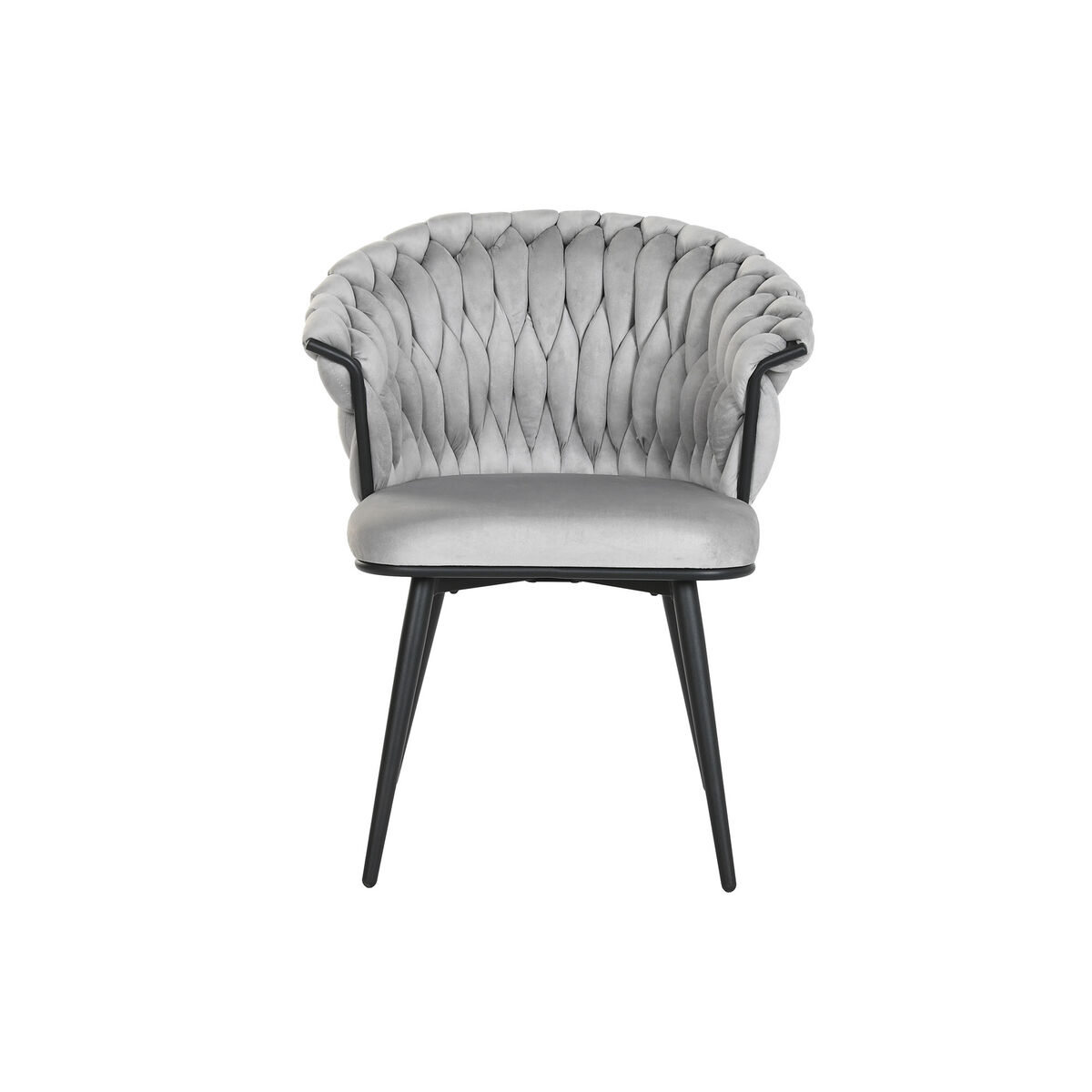 Matsalsstol Home ESPRIT Svart Grå Polyester Metall 60 x 66 x 84 cm 66 x 60 x 84 cm - 2
