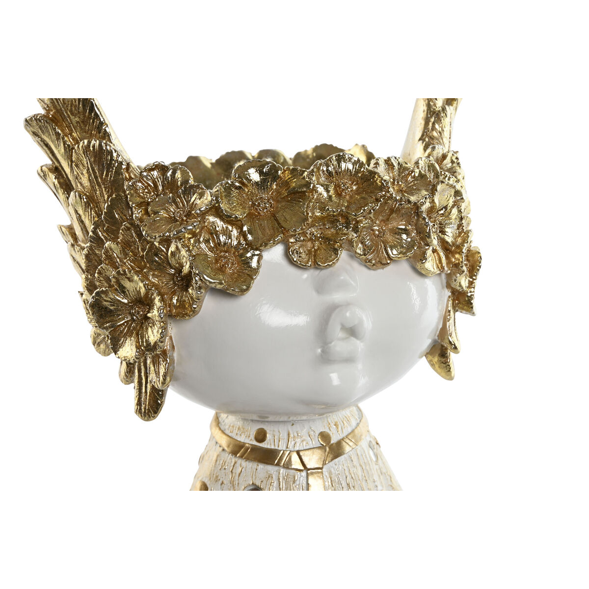 Prydnadsfigur Home ESPRIT Vit Gyllene 18 x 14 x 25 cm - 4