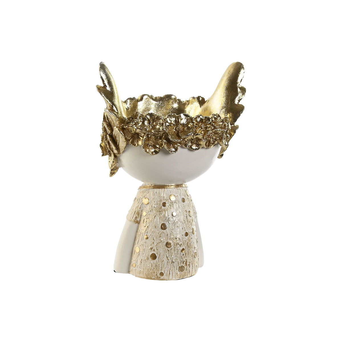 Prydnadsfigur Home ESPRIT Vit Gyllene 18 x 14 x 25 cm - 2