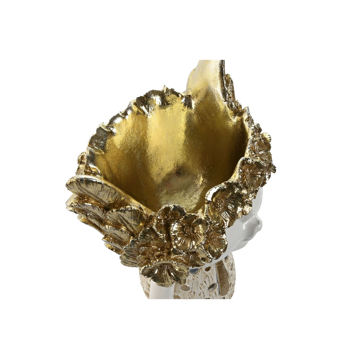 Prydnadsfigur Home ESPRIT Vit Gyllene 18 x 14 x 25 cm - 3