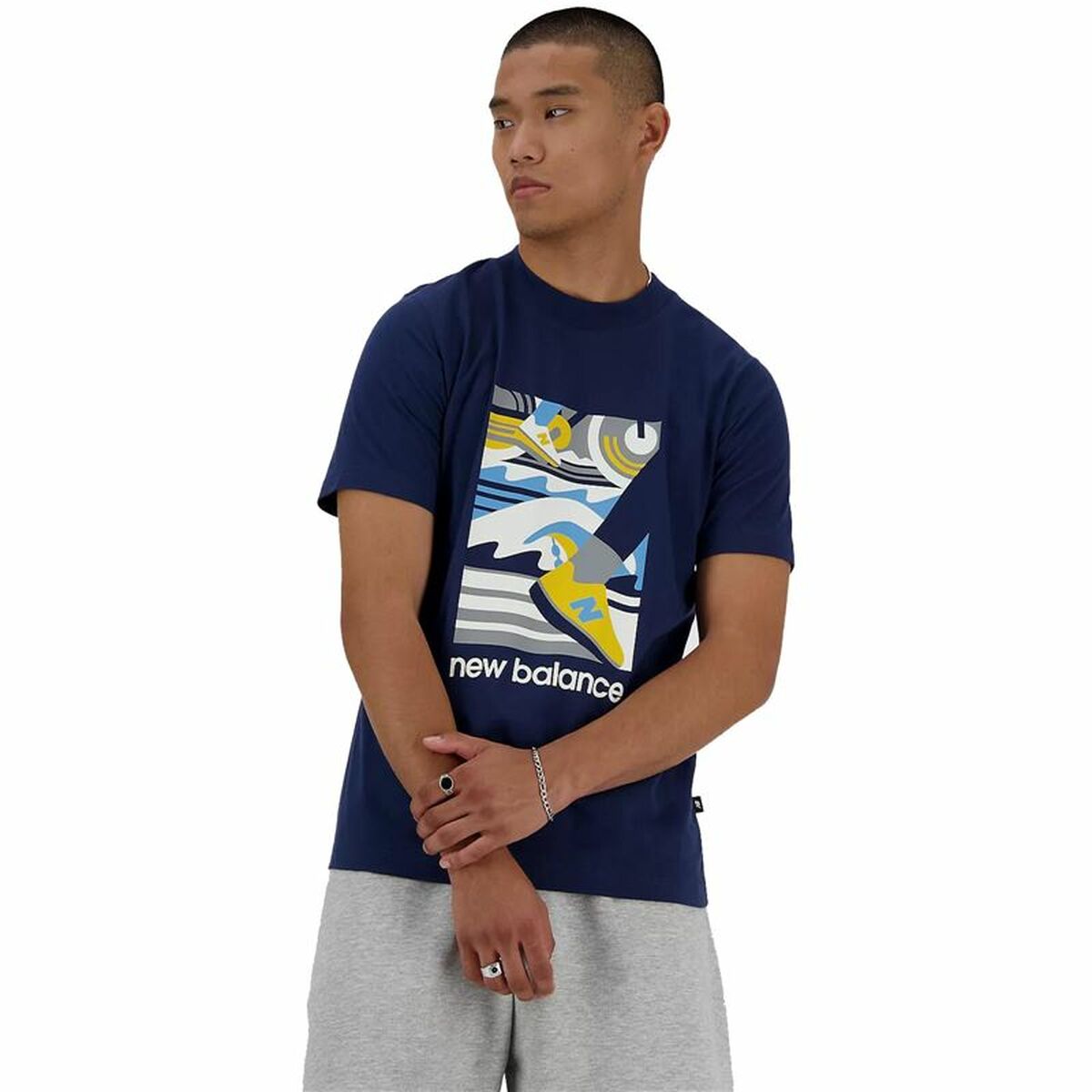 T-shirt med kortärm Herr New Balance Sport Essentials Triathlon Blå