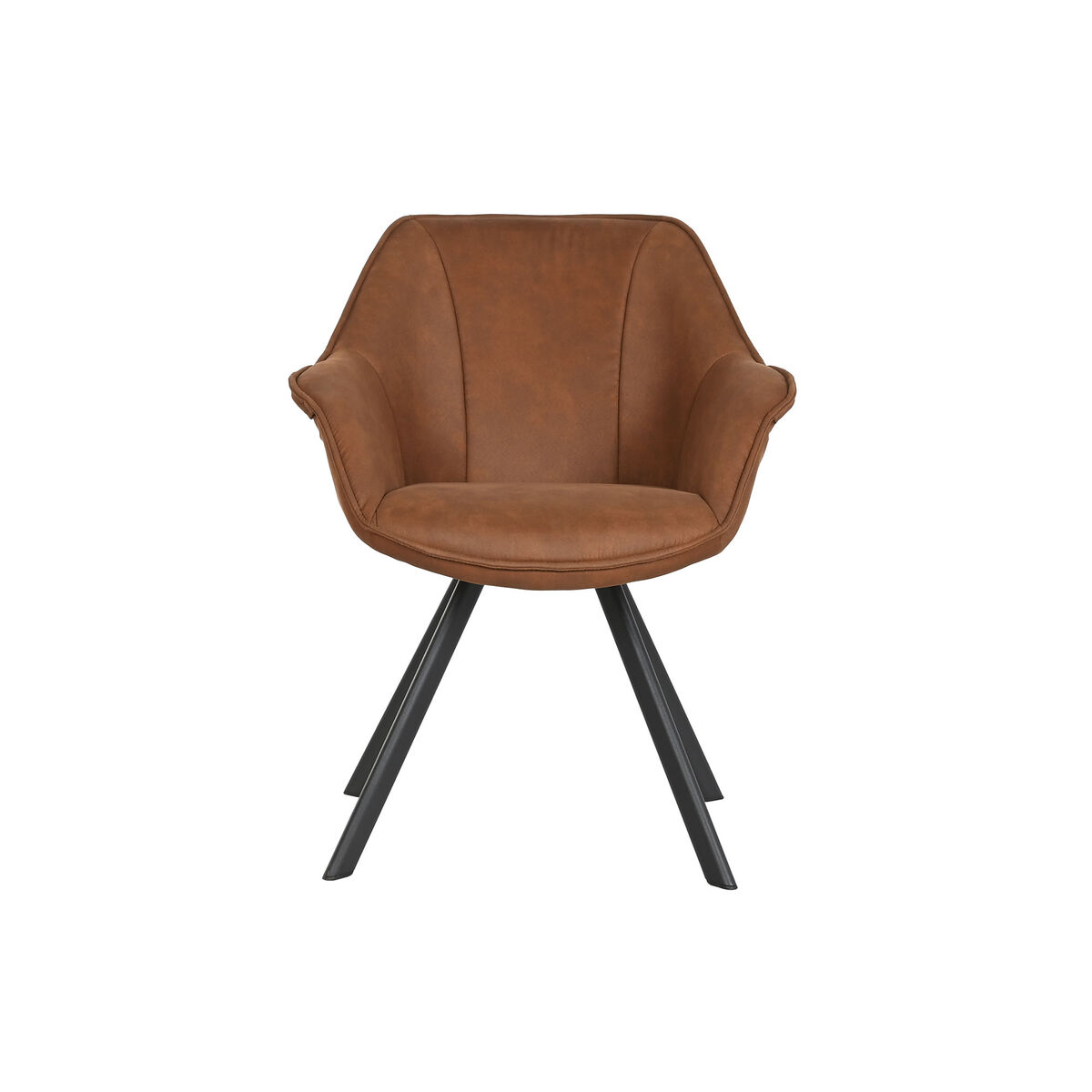 Matsalsstol Home ESPRIT Svart Kamel Metall Mikrofiber 64 x 67 x 85 cm 67 x 64 x 83 cm - 2