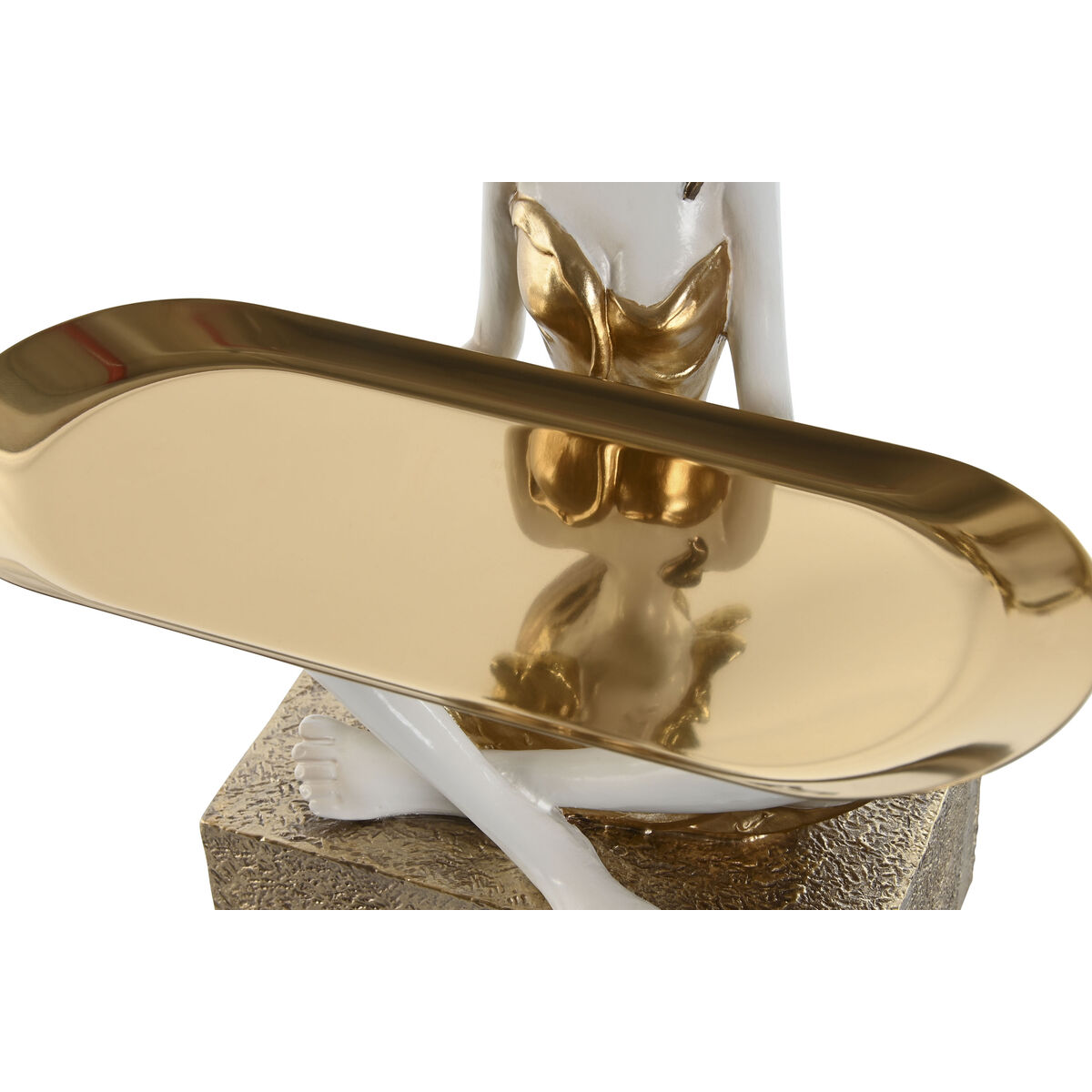 Prydnadsfigur Home ESPRIT Vit Gyllene 23 x 13 x 33 cm - 2