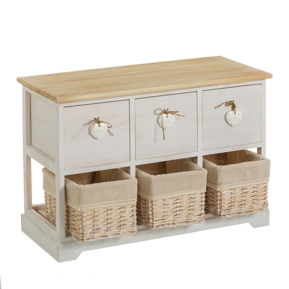 Kommod SWEET HEART Kräm Naturell 71 x 32 x 49 cm - 7