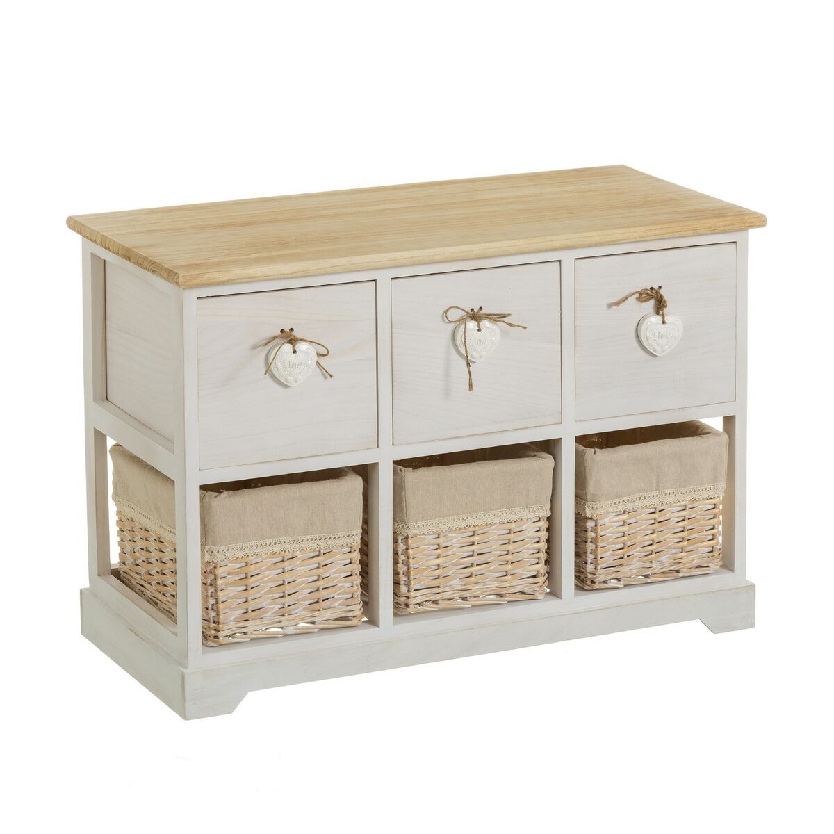 Kommod SWEET HEART Kräm Naturell 71 x 32 x 49 cm