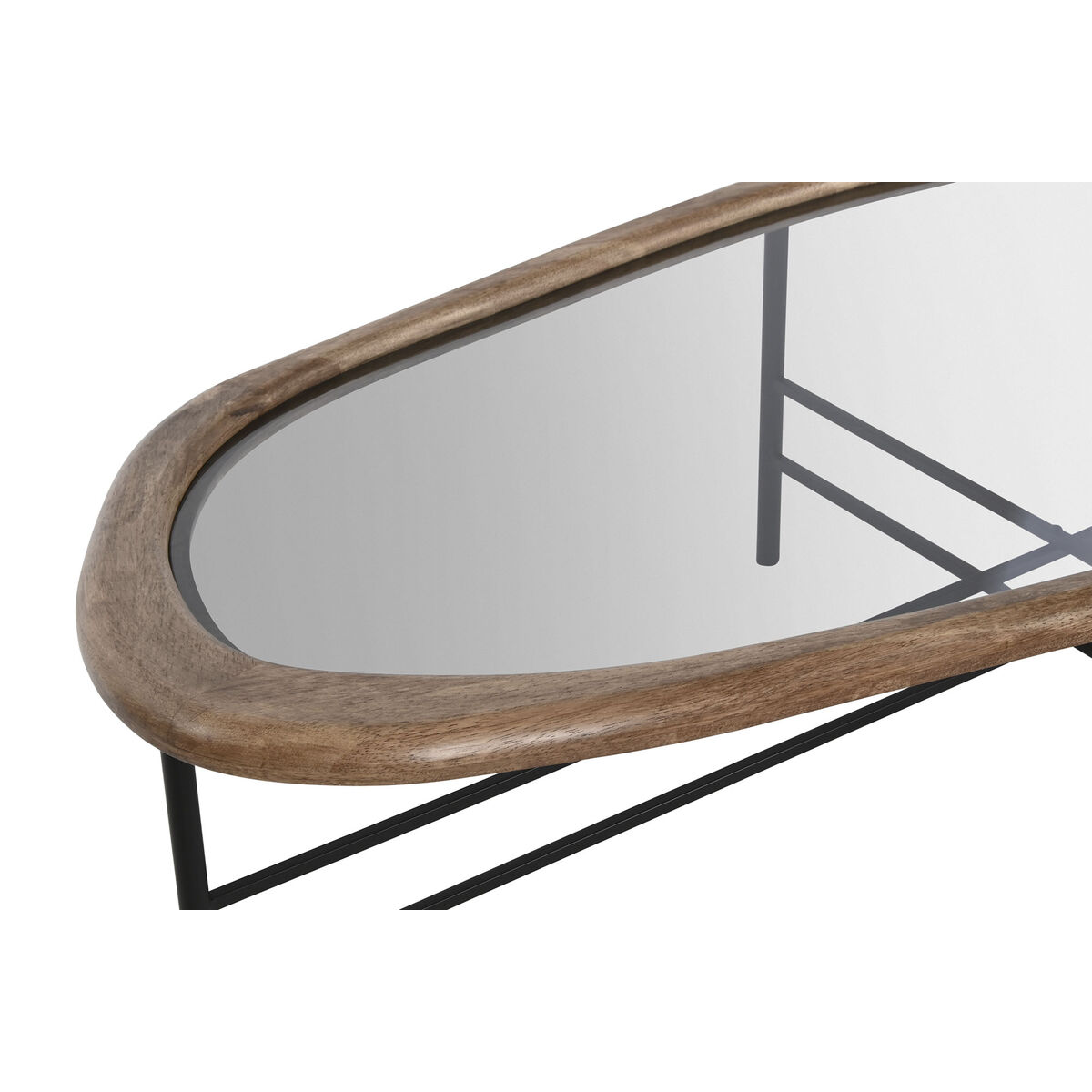 Soffbord Home ESPRIT Brun Svart Glas Granträ 120 x 69 x 33 cm - 2